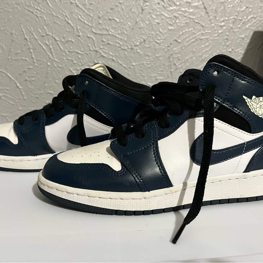 Jordan Blue and White High-Top Sneakers